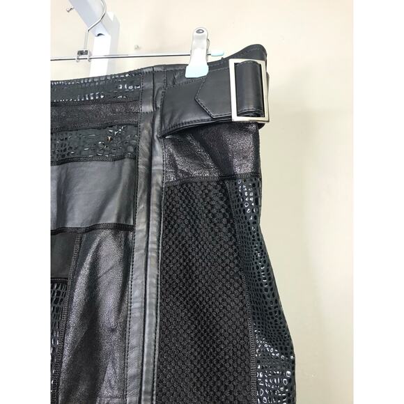 Patricia Barrera Artey design Y2K style patchwork faux leather maxi skirt - Picture 6 of 9
